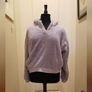 Lukka Lux Soft Lilac Women's Hooded Fuzzy (Faux-Fur) Sweatshirt